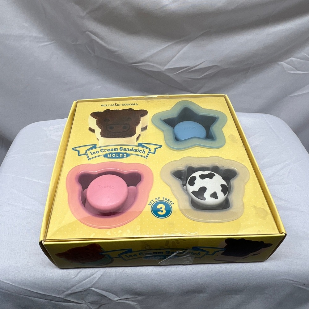 Williams Sonoma Tavolo Ice Cream Sandwich Molds Set of 3 Animal Kitchen‎ Gadget
